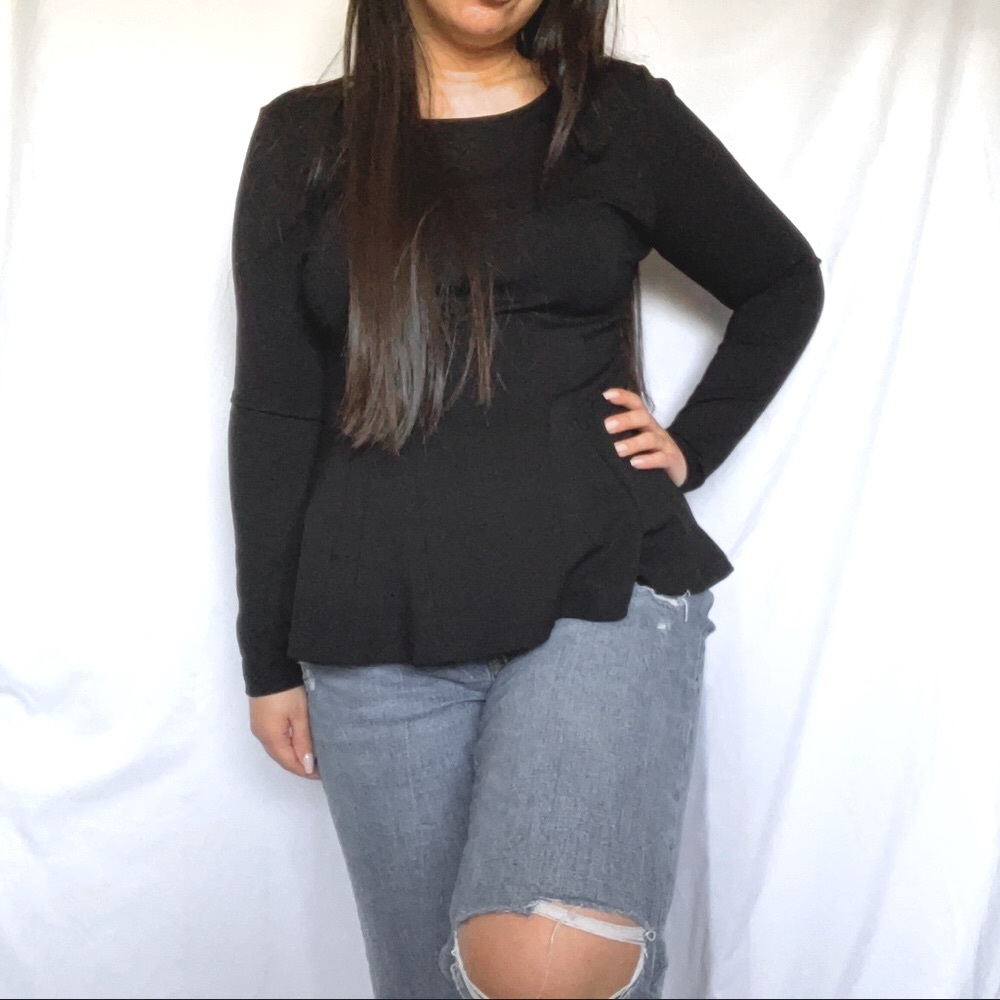 Black Peplum Top